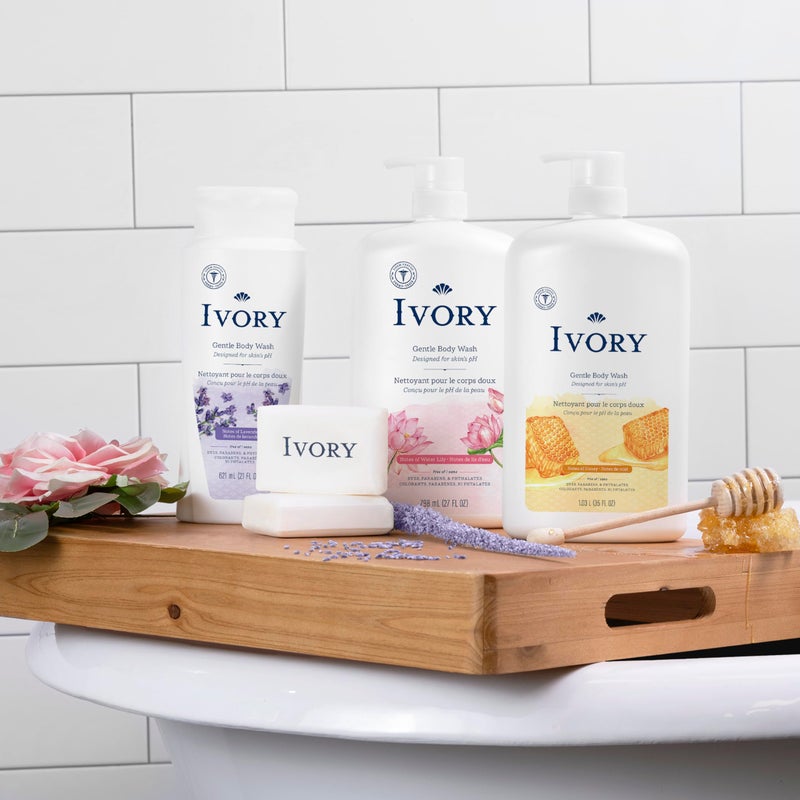 Ivory Gentle Bath Bar Soap, Designed for Whole Family, 99.44% Pure Formula with Plant-Based Cleansers, Made Without Heavy Perfumes, Parabens or Phthalates, Original Scent, 4.0 oz (4 Count) - Image 5