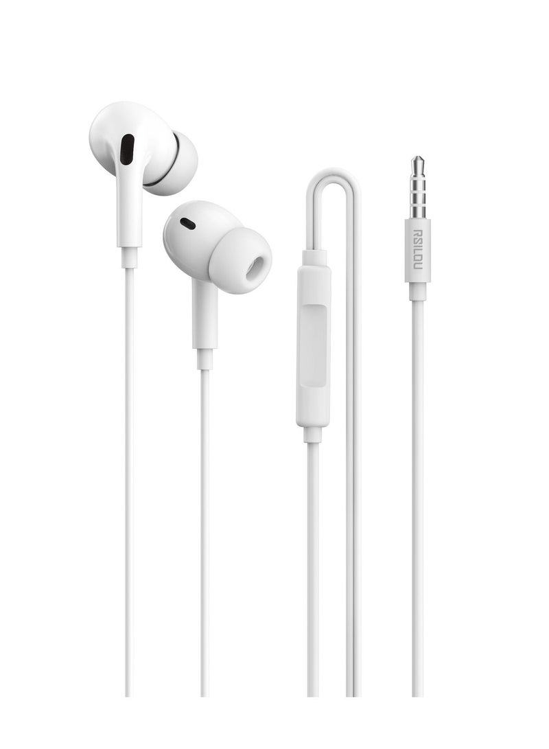 RSILOU - R3502 Wired Earphones with 10MM Dynamic Driver | 3.5mm Jack Connector | Deep Bass, Clear Sound & Comfortable Fit for All Devices - Image 2