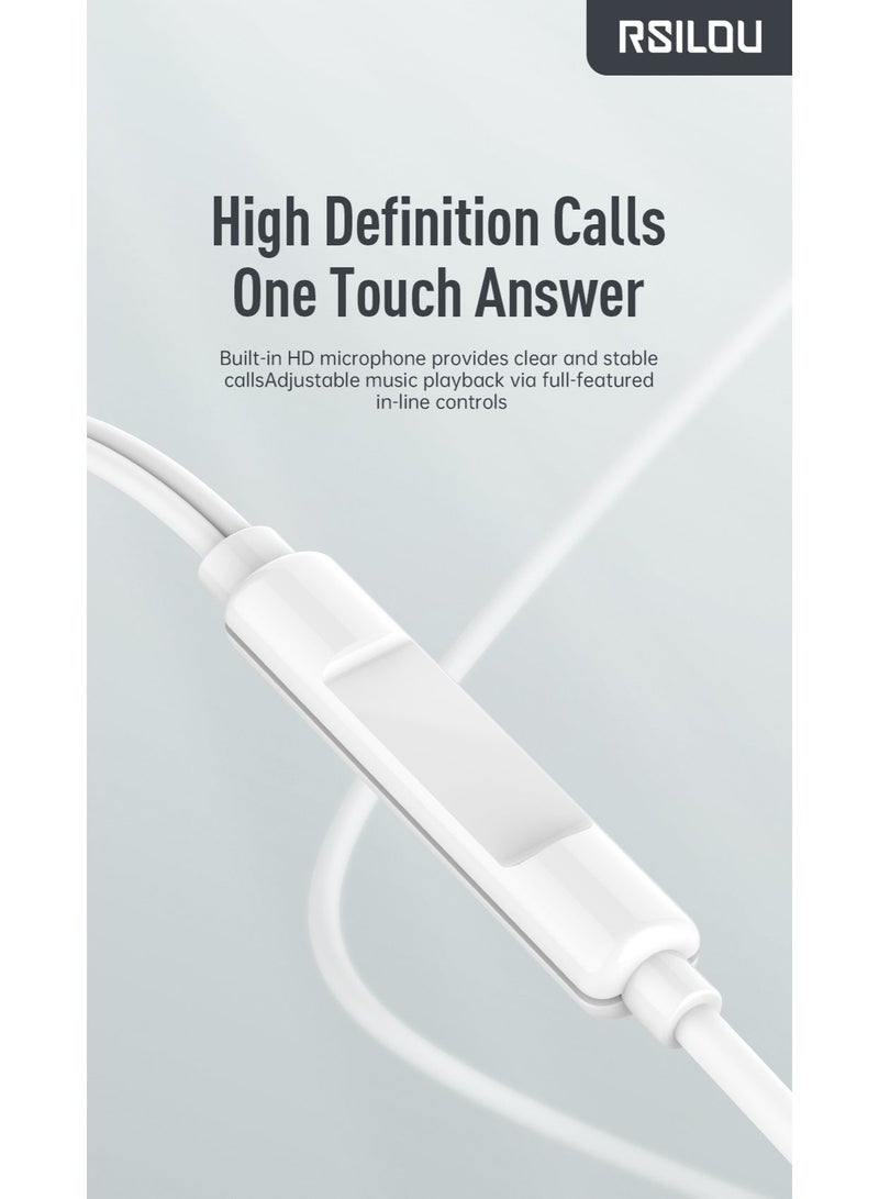 RSILOU - R3502 Wired Earphones with 10MM Dynamic Driver | 3.5mm Jack Connector | Deep Bass, Clear Sound & Comfortable Fit for All Devices - Image 3