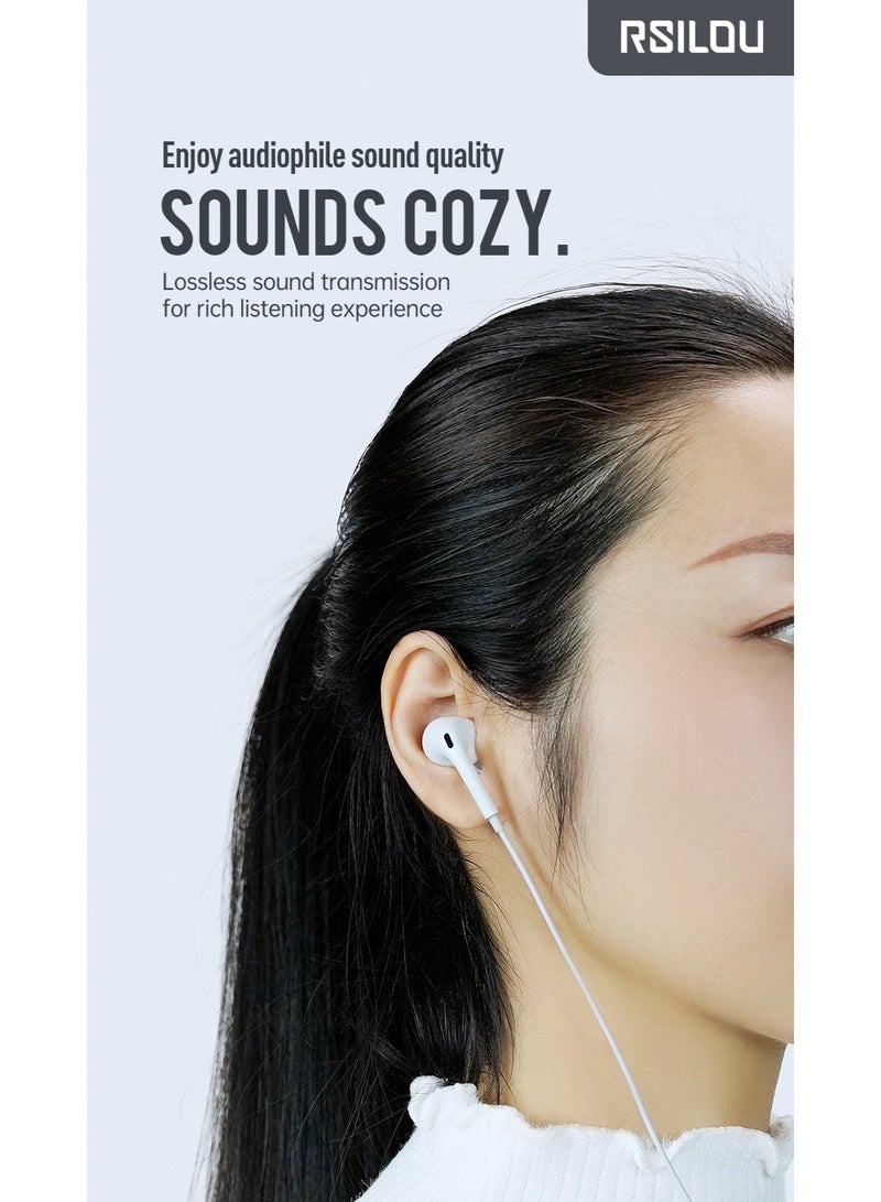 RSILOU - R3502 Wired Earphones with 10MM Dynamic Driver | 3.5mm Jack Connector | Deep Bass, Clear Sound & Comfortable Fit for All Devices - Image 5