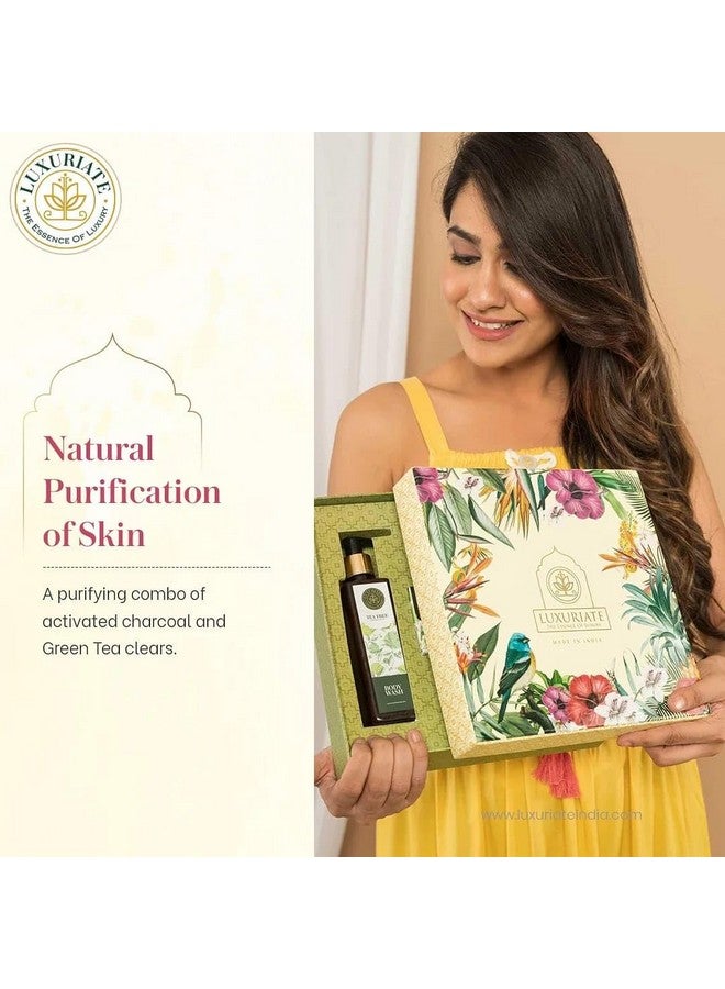 LUXURIATE Parijat Body Care Gift Set Box 3PC - Soap, Body Wash, Face Wash Gift for Sister | Gift for Diwali | Gift for Wedding | Gift for Women - Image 3
