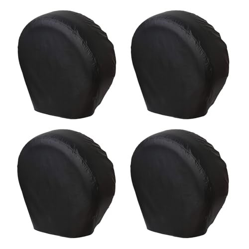 VINPATIO RV Tire Covers 4 Pack, Waterproof Thickening Leather Tire Cover for RV Wheel Trailer Camper, Universal Fits Tire Diameters 33-35 inches, Black - Image 1
