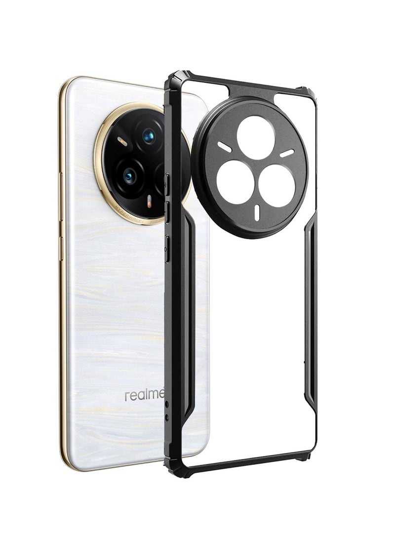 Wtech Realme 14 Pro+ / Plus 5G 2025 Hybrid TPU Silicone with Raised Armour Bumpers Slim Case Cover (MCAPSA) - Clear/Black - Image 2