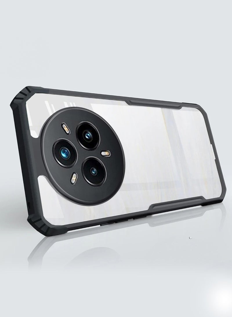 Wtech Realme 14 Pro+ / Plus 5G 2025 Hybrid TPU Silicone with Raised Armour Bumpers Slim Case Cover (MCAPSA) - Clear/Black - Image 3