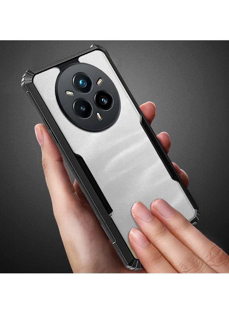 Wtech Realme 14 Pro+ / Plus 5G 2025 Hybrid TPU Silicone with Raised Armour Bumpers Slim Case Cover (MCAPSA) - Clear/Black - Image 4