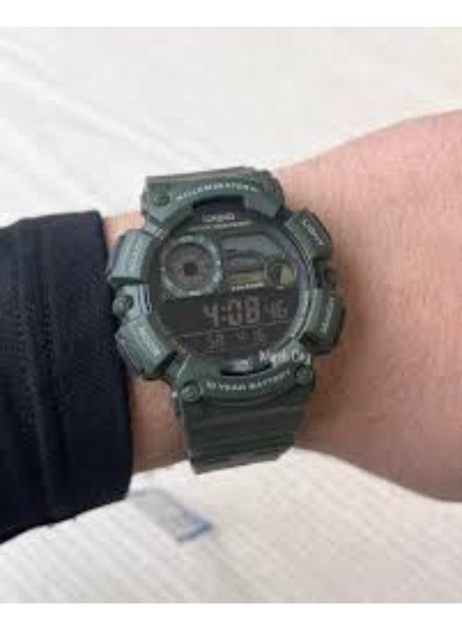 Casio Men's Digital Fishing Watch – Green Dial, Black Resin Strap - Image 2