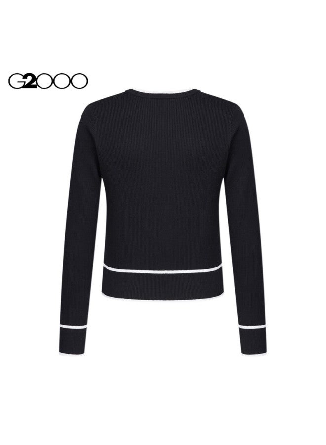 G2000 Autumn Winter Mall Style Warm Pearl Button Knit Cardigan Black S - Image 1