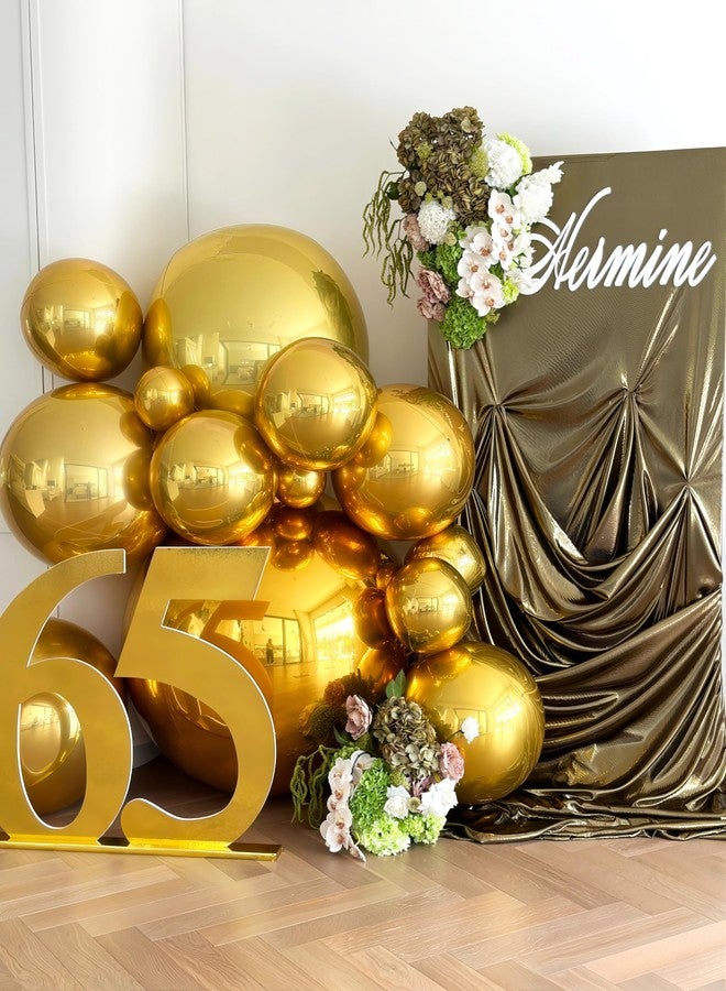 Haolongfa Gold Foil Balloons, 14 Pcs Gold Mylar Balloons for New Year Decorations, 22/18/10 Inch Large Foil Balloon for Birthday, Engagement, Happy New Years Party 2026 - Image 2