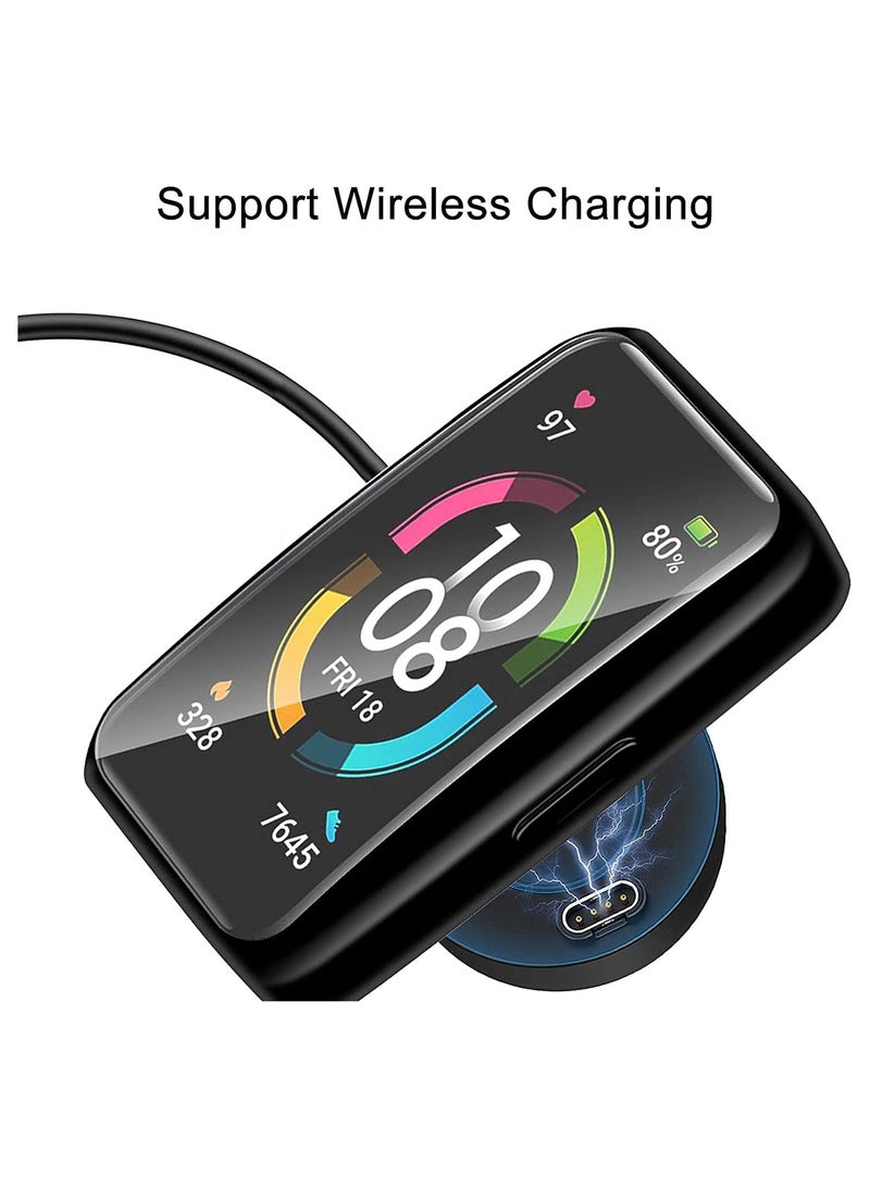 SYOSI [عبوتان] غطاء حماية متوافق مع حافظة HUAWEI Band 6/HUAWEI Band 7، حافظة TPU مع واقي شاشة، غطاء TPU سيليكون مقاوم للخدش ومقاوم للماء - أسود شفاف - Image 4