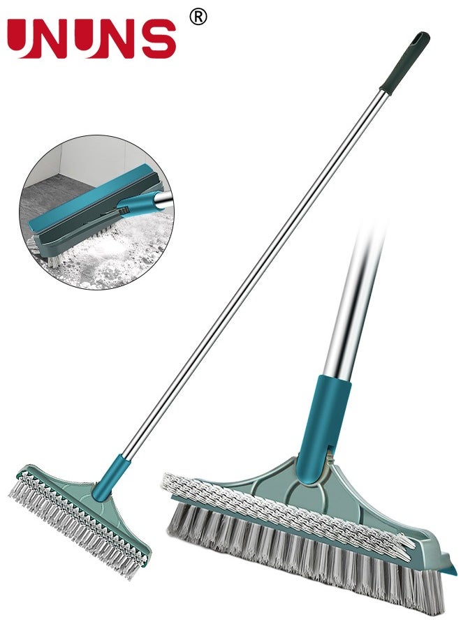 UNUNS Floor Scrub Brush,3 in 1 Magic Broom Brush Floor Brush Scrubber With Long Handle,Premium 180 Degree Rotating Removable Crevice Cleaning Brush With Squeegee And Hair Removal Clip  - Image 1