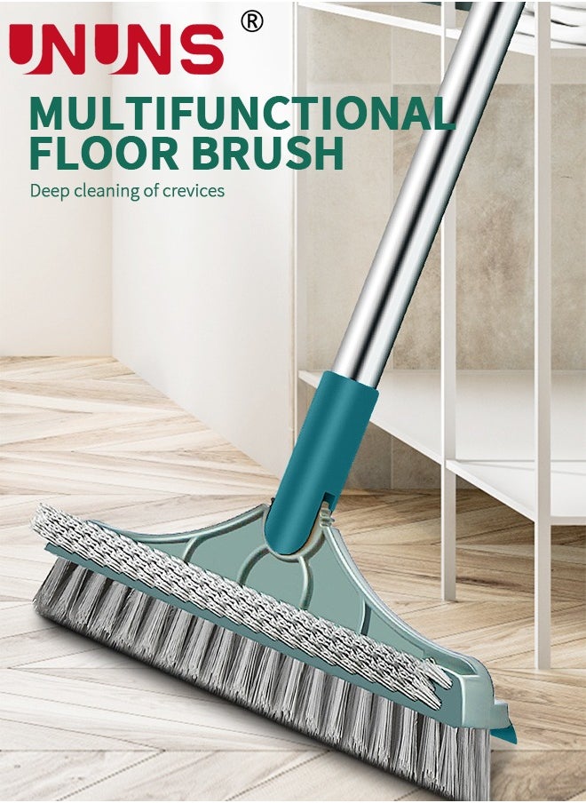 UNUNS Floor Scrub Brush,3 in 1 Magic Broom Brush Floor Brush Scrubber With Long Handle,Premium 180 Degree Rotating Removable Crevice Cleaning Brush With Squeegee And Hair Removal Clip  - Image 2