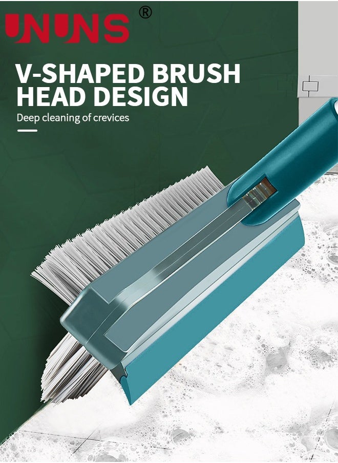 UNUNS Floor Scrub Brush,3 in 1 Magic Broom Brush Floor Brush Scrubber With Long Handle,Premium 180 Degree Rotating Removable Crevice Cleaning Brush With Squeegee And Hair Removal Clip  - Image 4