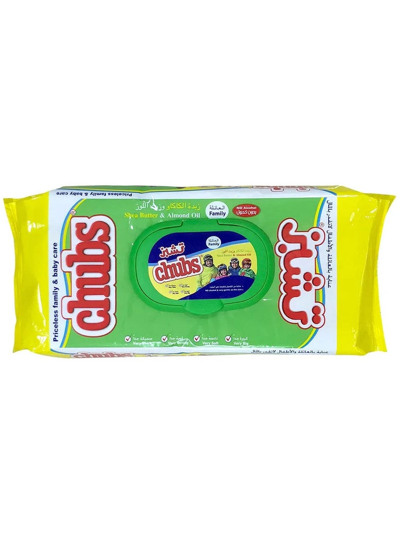 Chubs Baby Wipes Travel Pack Shea Butter & Almond Oil 40 Pcs Pack - Image 1