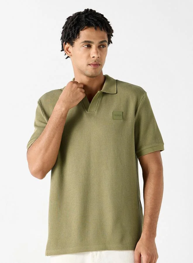 Lee Cooper Lee Cooper Textured Polo T-shirt with Short Sleeves