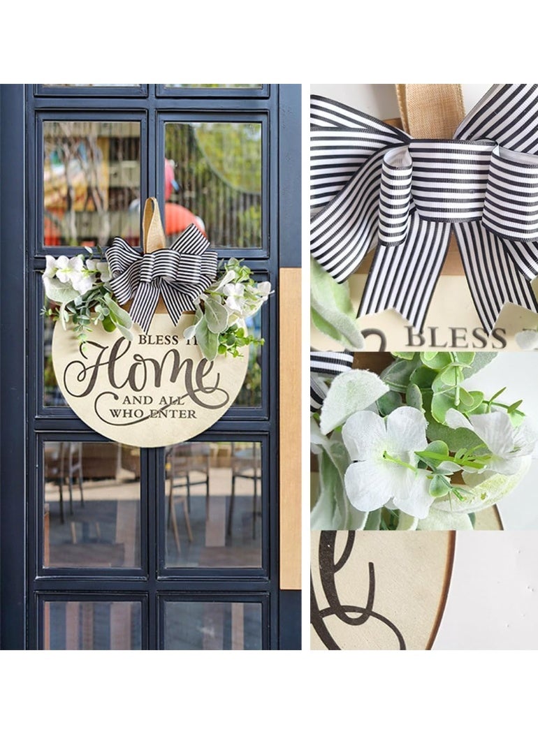 NANAO علامة باب أمامي من الزهور، إكليل خشبي علامة بارك هذا المنزل لباب المدخل، نمط المزرعة حامل باب معلق للديكور الداخلي والخارجي (بارك هذا المنزل) - Image 2