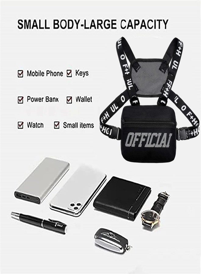 EXCEFORE, Chest Pack Utility Chest Bag for Men, Running Backpack Vest, Lightweight Phone Holder Mesh Pockets for Workouts Running Hiking - Image 2