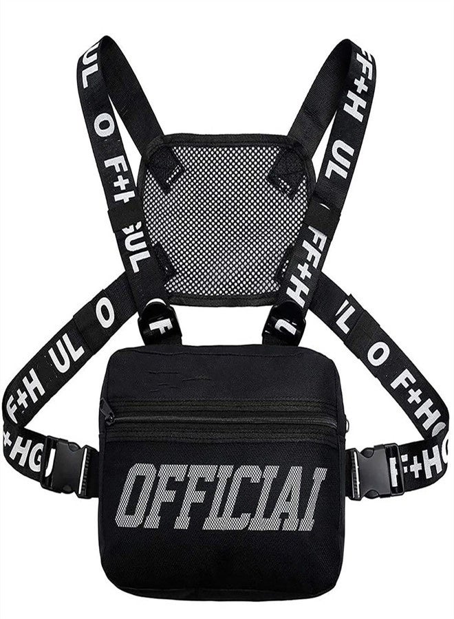 EXCEFORE, Chest Pack Utility Chest Bag for Men, Running Backpack Vest, Lightweight Phone Holder Mesh Pockets for Workouts Running Hiking - Image 1