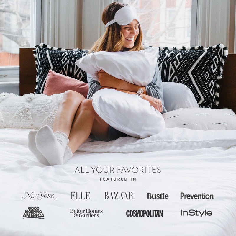 Tafts Tafts Silk Pillow Cases - 22mm 100% Pure Mulberry 6A Silk Pillowcase for Hair & Skin with Zipper Closure  Cooling  Natural  Organic  Double Sided Silk Pillow Case (Misty Rose Pink  King 20x36  2pc)  - Image 2