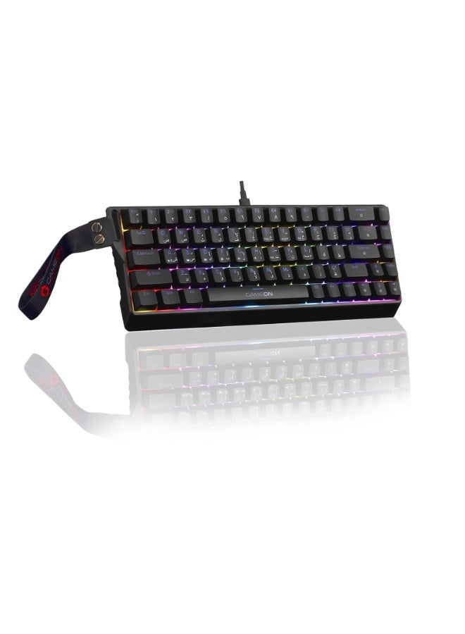 GAMEON MAGPRO GOMG1K8-RS 60% RGB Magnetic Mechanical Keyboard – Wired, Outemu Peach Crystal Pink Switch, Hot-Swappable, 68-Key, Full Anti-Ghosting, Software Customization, Wrist Strap - Image 1