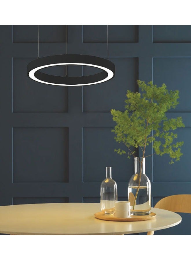 ٍSiera Light Decorative chandelier with a black circular aluminum ring  warm light 50W 80 cm 9058 - Image 2