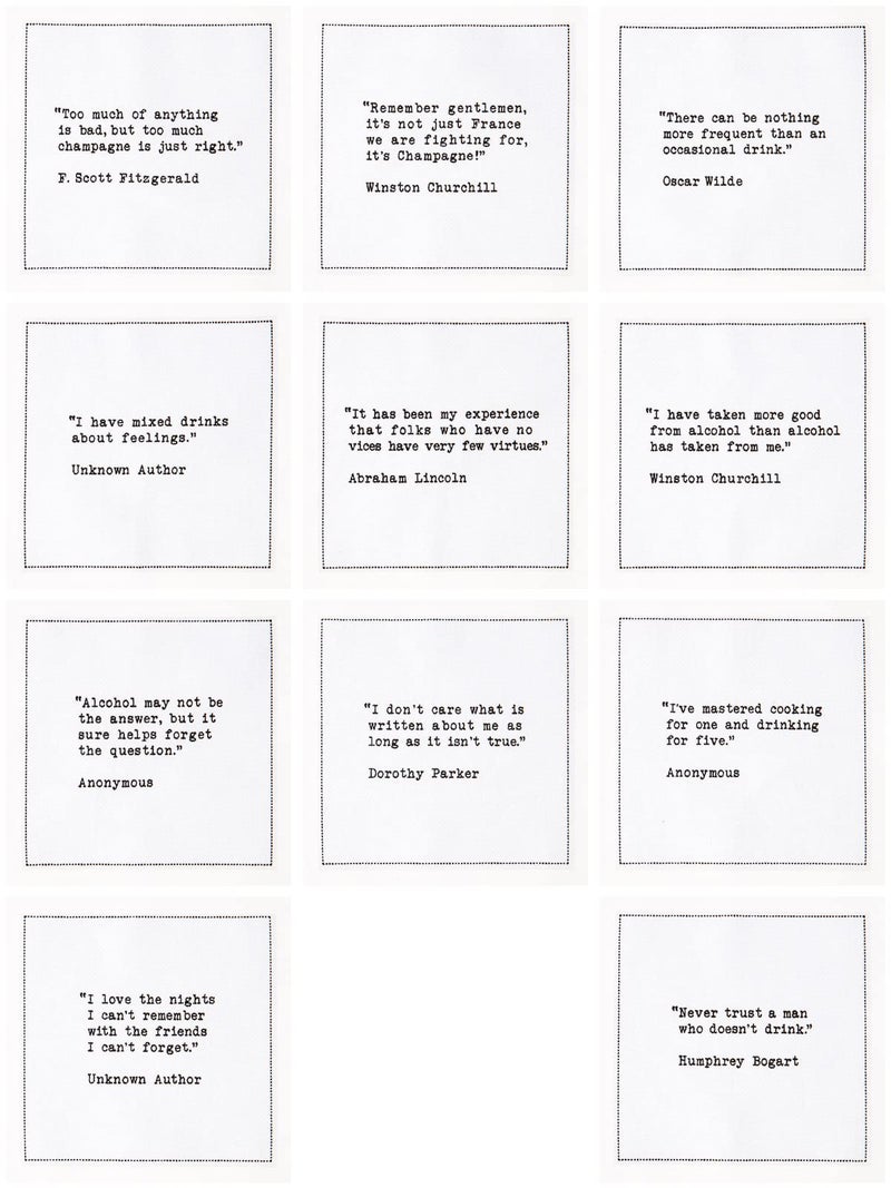 Five Star Napkins Bar Quotes, White Cotton Cocktail Napkins, Beverage Napkins, Bar Napkins, Cloth Napkins, Party Napkins, Events, Holidays, Weddings, Birthdays, Disposable, 4.5" x 4.5"- (50x) - Image 4