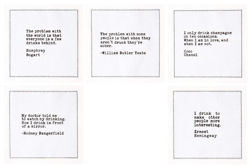 Five Star Napkins Bar Quotes, White Cotton Cocktail Napkins, Beverage Napkins, Bar Napkins, Cloth Napkins, Party Napkins, Events, Holidays, Weddings, Birthdays, Disposable, 4.5" x 4.5"- (50x) - Image 5