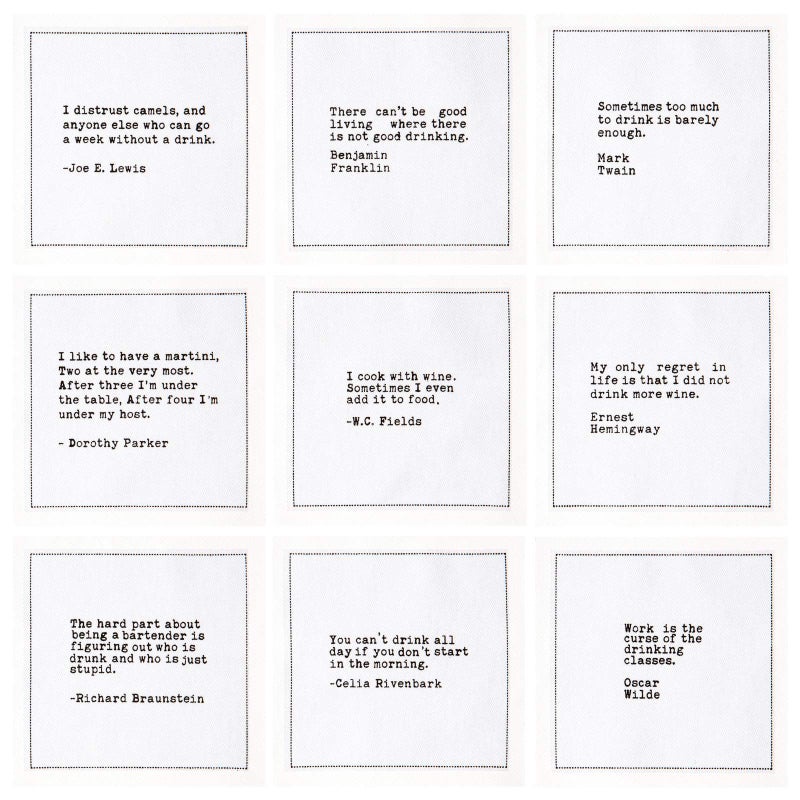 Five Star Napkins Bar Quotes, White Cotton Cocktail Napkins, Beverage Napkins, Bar Napkins, Cloth Napkins, Party Napkins, Events, Holidays, Weddings, Birthdays, Disposable, 4.5" x 4.5"- (50x) - Image 3