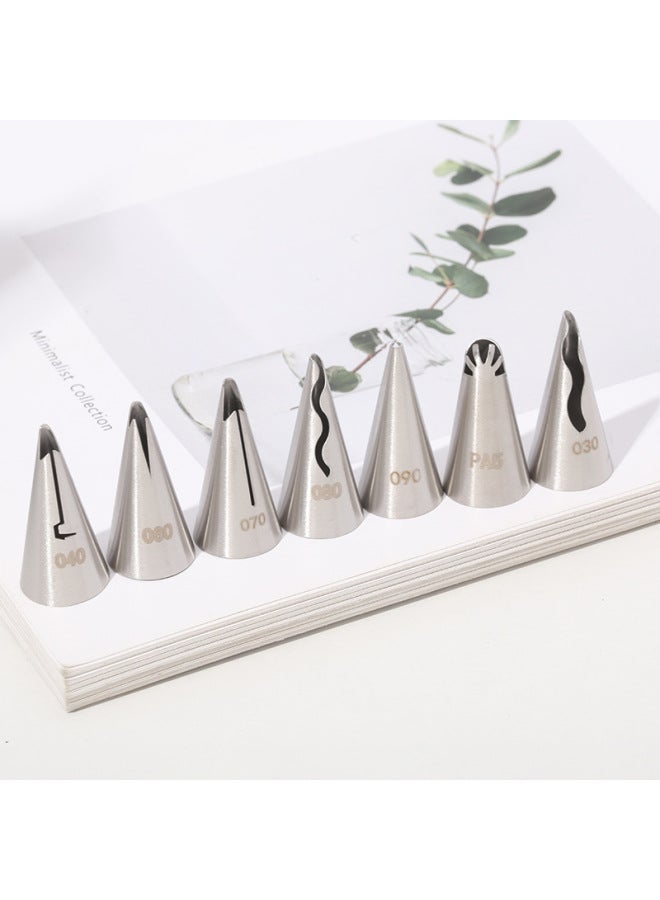 Korean Style Skirt Piping Mouth Barbie Pleated Skirt Piping Mouth 304 Stainless Steel Baking DIY Tool Small-Specifications:080 - Image 4
