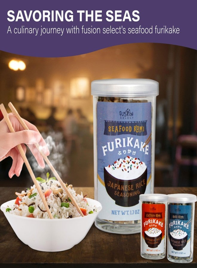 Fusion Select Furikake Rice Seasoning - Salmon Furikake Seasoning Mix with Shrimp, Bonito Flakes - Japanese Spices Topper for Noodles, Onigiri, Salad, Popcorn, Tofu, Stir Fried Vegetables - 50g - Image 2