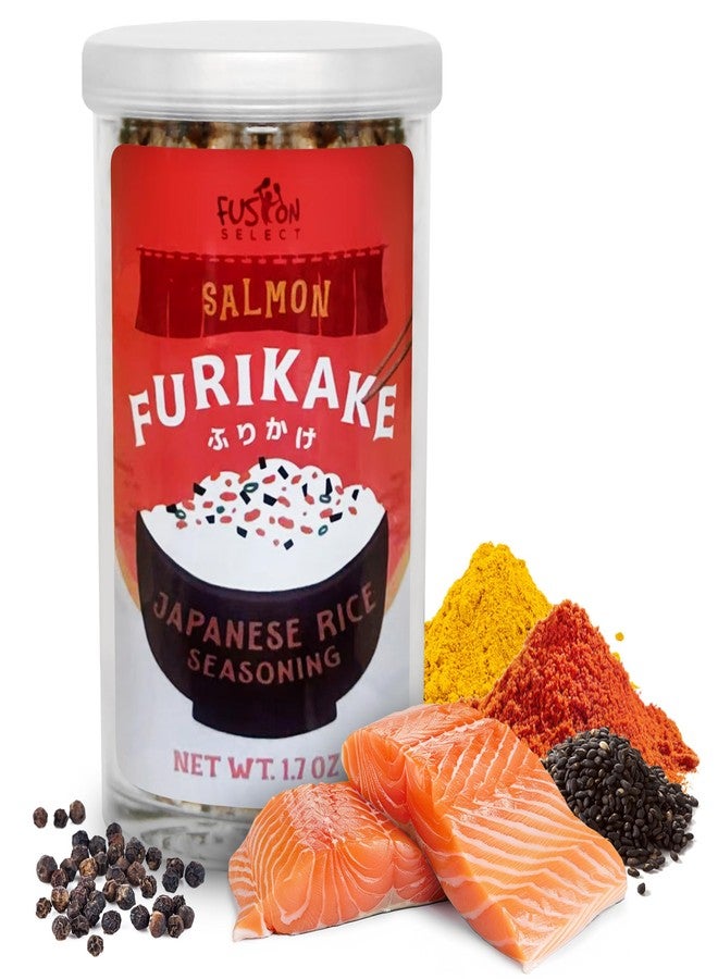 Fusion Select Furikake Rice Seasoning - Salmon Furikake Seasoning Mix with Shrimp, Bonito Flakes - Japanese Spices Topper for Noodles, Onigiri, Salad, Popcorn, Tofu, Stir Fried Vegetables - 50g - Image 1
