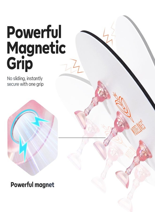 Modelones Nail Stand Set, Magnetic Nail Stands for Press ons False Nail Tips Practice Acrylic Holder with 200pcs Sticky Tabs Strong Metal Base Painting Display DIY & Salon Use Beginner Supplies - Image 3