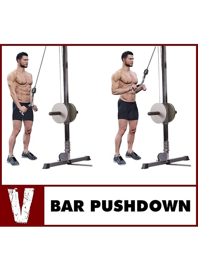 erorex - Tricep Press Down Bar - V Bar Cable Attachment With Non Slip Rubber Handle, Lat Pull Down Attachment For Weight Workout, Exercise Cable Attachment For Gym - Image 1