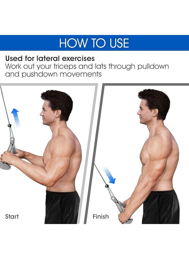 erorex - Tricep Press Down Bar - V Bar Cable Attachment With Non Slip Rubber Handle, Lat Pull Down Attachment For Weight Workout, Exercise Cable Attachment For Gym - Image 1