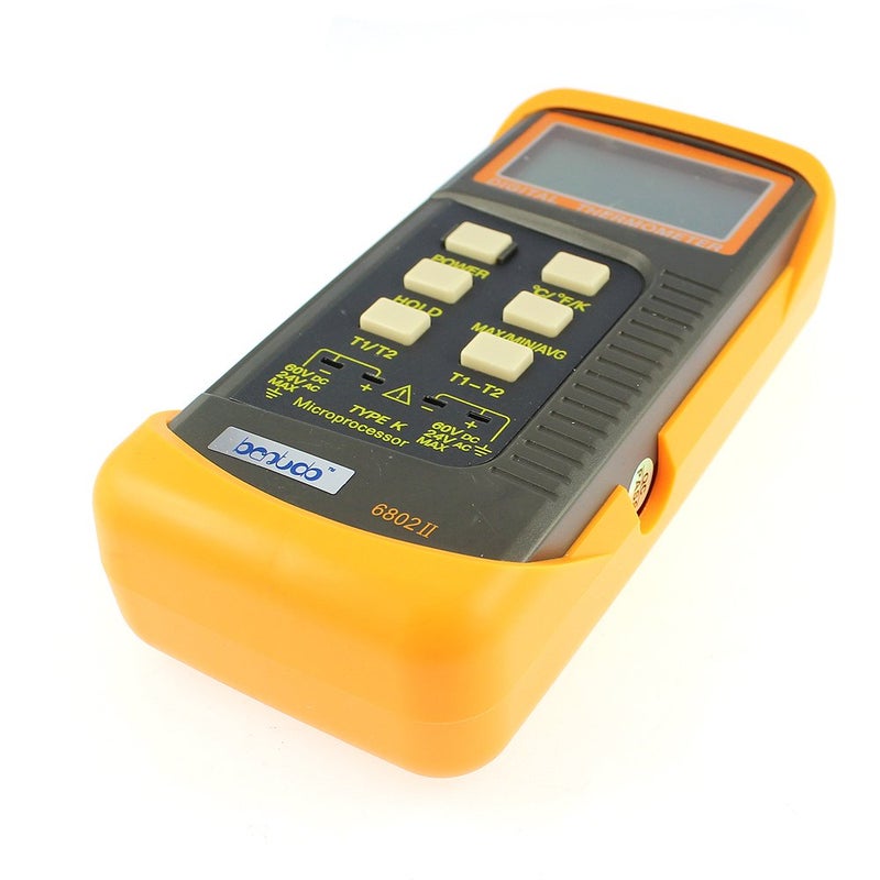 bestdo 6802 II Durable Precision Dual Channel Digital Thermometer with 2 K-Type Thermocouple Sensor - Image 4