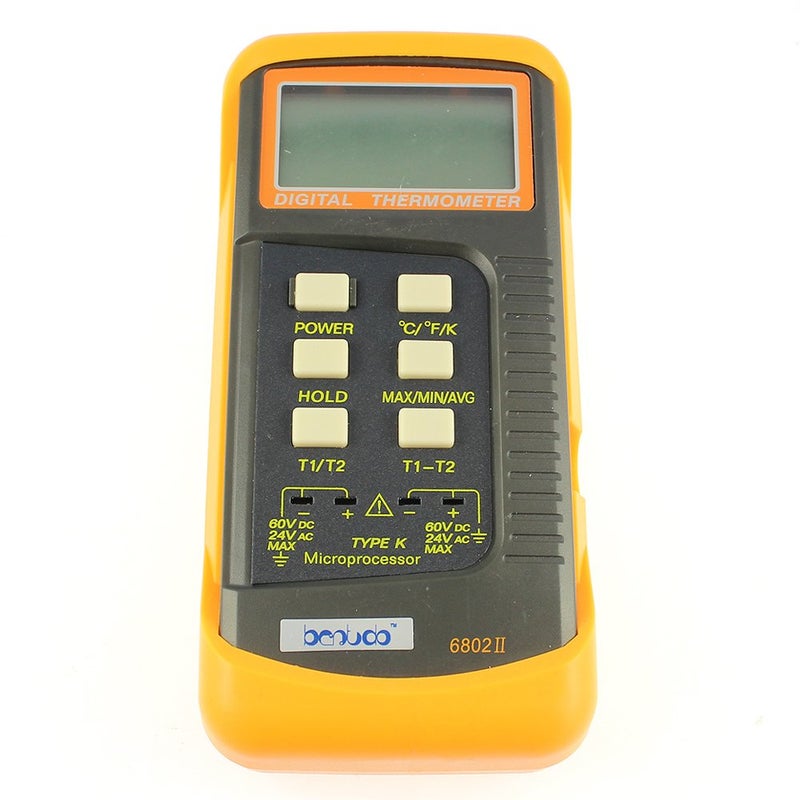 bestdo 6802 II Durable Precision Dual Channel Digital Thermometer with 2 K-Type Thermocouple Sensor - Image 2