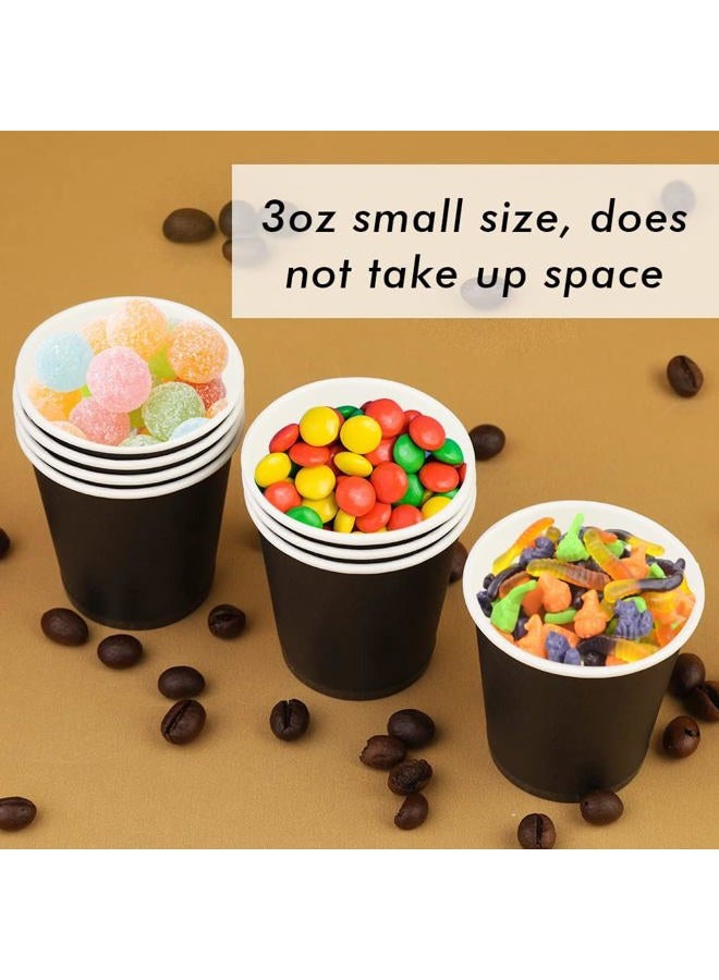 Wuadua 100 Packs 3oz Black Paper Cups, Disposable Mini Bathroom Paper Cups Espresso Paper Cups Hot Cups Perfect For Home Apartment Office Wedding Party Picnic Snack - Image 4
