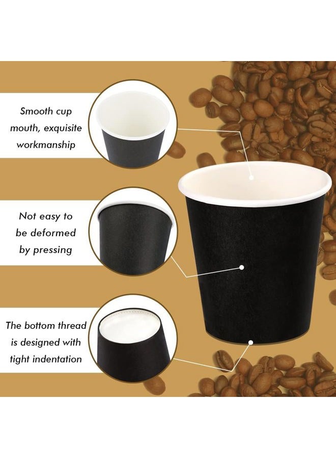 Wuadua 100 Packs 3oz Black Paper Cups, Disposable Mini Bathroom Paper Cups Espresso Paper Cups Hot Cups Perfect For Home Apartment Office Wedding Party Picnic Snack - Image 3