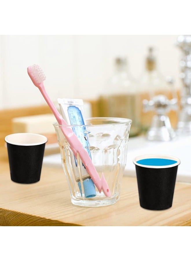 Wuadua 100 Packs 3oz Black Paper Cups, Disposable Mini Bathroom Paper Cups Espresso Paper Cups Hot Cups Perfect For Home Apartment Office Wedding Party Picnic Snack - Image 5