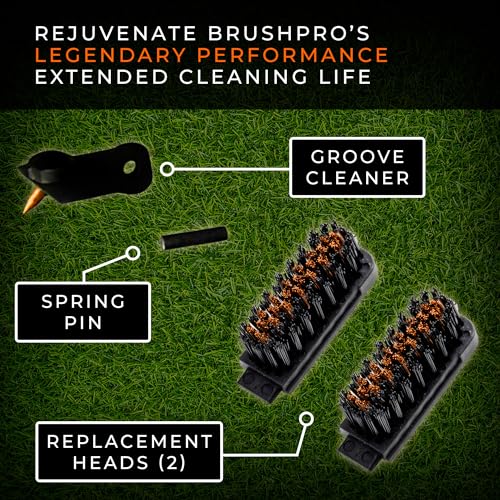 Frogger Golf Brush Head and Groove Cleaner Replacement for BrushPro (Bronze & Nylon Brush) - Image 2