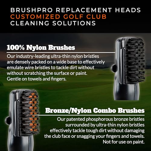 Frogger Golf Brush Head and Groove Cleaner Replacement for BrushPro (Bronze & Nylon Brush) - Image 3