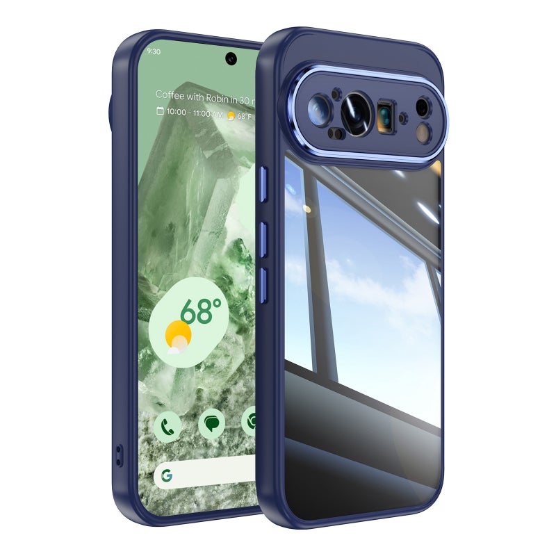 HuHa Case Cover For Google Pixel 9 Acrylic Hybrid TPU Armor Shockproof Phone Case(Blue) - Image 1