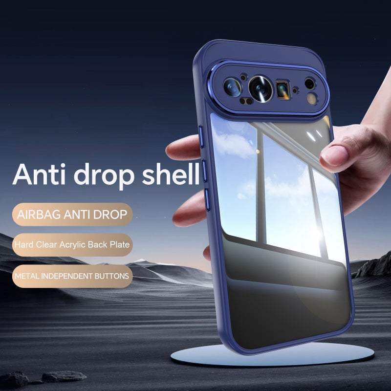 HuHa Case Cover For Google Pixel 9 Acrylic Hybrid TPU Armor Shockproof Phone Case(Blue) - Image 4