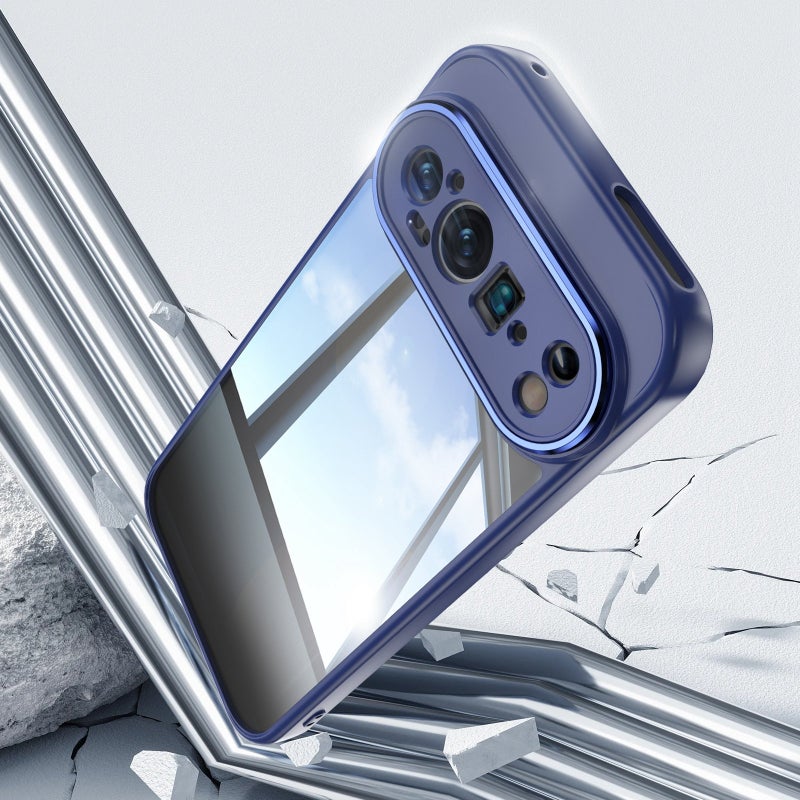 HuHa Case Cover For Google Pixel 9 Acrylic Hybrid TPU Armor Shockproof Phone Case(Blue) - Image 5