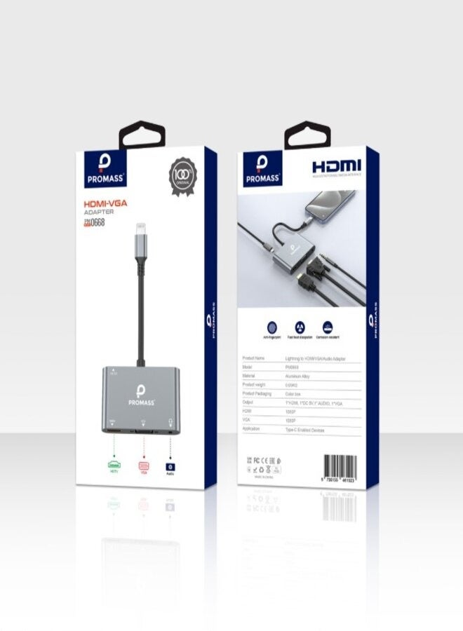 بروماس محول Lightning إلى HDMI/VGA/الصوت - Image 1