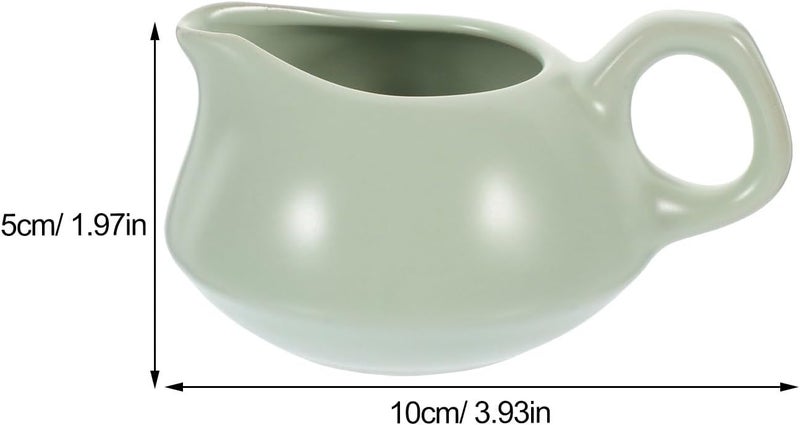 Ceramic Gravy Boat with Handle Large Capacity Sauce Pitcher Milk Pot Versatile High-temperature Resistant Kitchen Serving Tool for Sauces Milk and Tea - Image 2