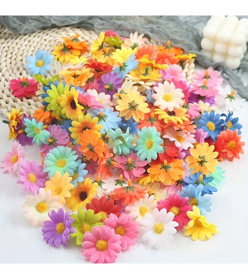 Mixed Color 50pcs Handcrafted Imitation Daisy Artificial Flowers for Wedding Decorations Home Decor - Image 2