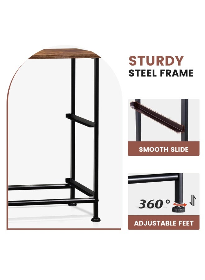 شو وو خزانة أدراج بثلاث طبقات، منظم تخزين من قماش غير منسوج، خزانة بجانب السرير، طاولة جانبية معدنية، طاولة قهوة، طاولة جانبية، صندوق قماش قابل للإزالة، رف تخزين بدرجين للمنزل والمكتب - Image 3
