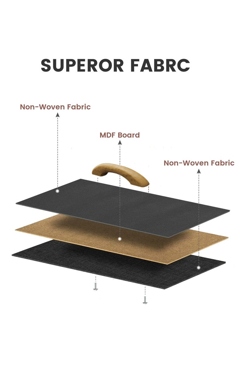 شو وو خزانة أدراج بثلاث طبقات، منظم تخزين من قماش غير منسوج، خزانة بجانب السرير، طاولة جانبية معدنية، طاولة قهوة، طاولة جانبية، صندوق قماش قابل للإزالة، رف تخزين بدرجين للمنزل والمكتب - Image 4