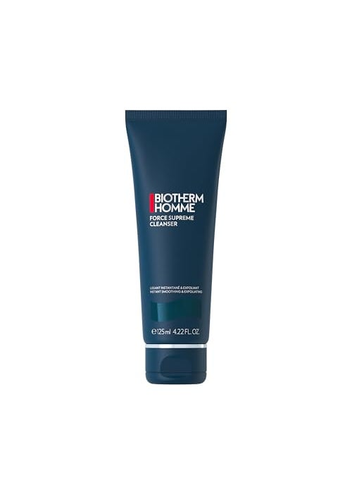BIOTHERM Biotherm Homme Force Supreme Cleanser, Smoothing & Exfoliating Face Cleanser for Men with Blue Algae, Cedar Bud Extract & Exfoliating Micro-Particles, for Soft and Comfortable Skin, 4.2 Fl. Oz. 