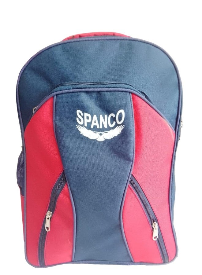 SPANCO Backpack for Office, Colleg, School & Travel Use for Men & Women | Size in Inches : 18 X 13 X 8 | Color : Blue/Red - Image 2